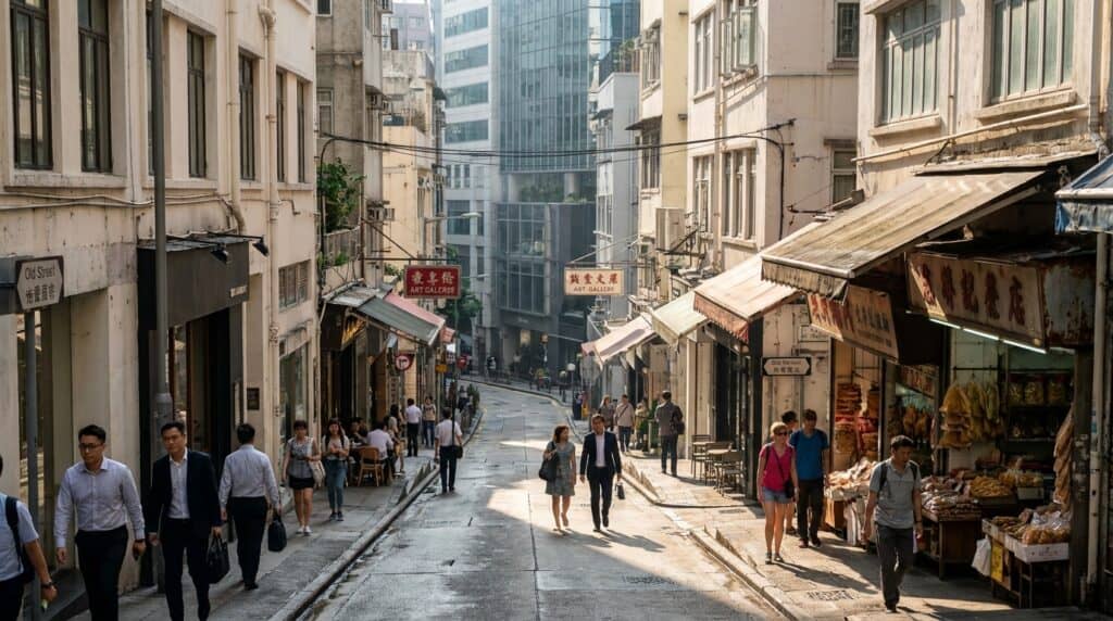 Busy Hong Kong commercial street illustrating the first 90 days of launching a business in the city