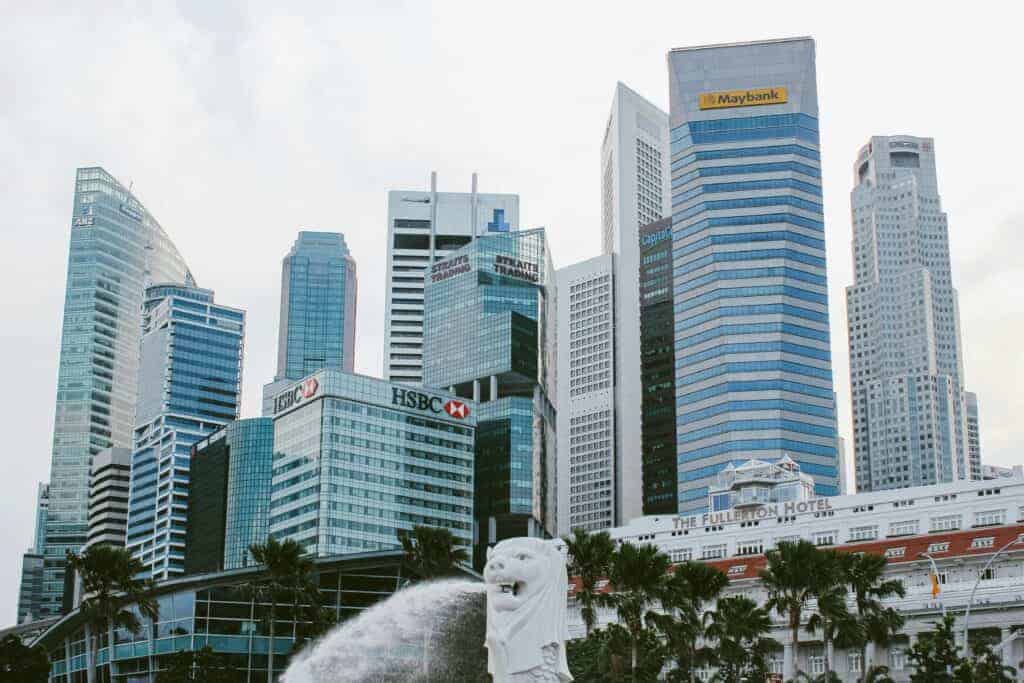 Singapore financial district where IRAS assesses dependent agent PE for foreign employers