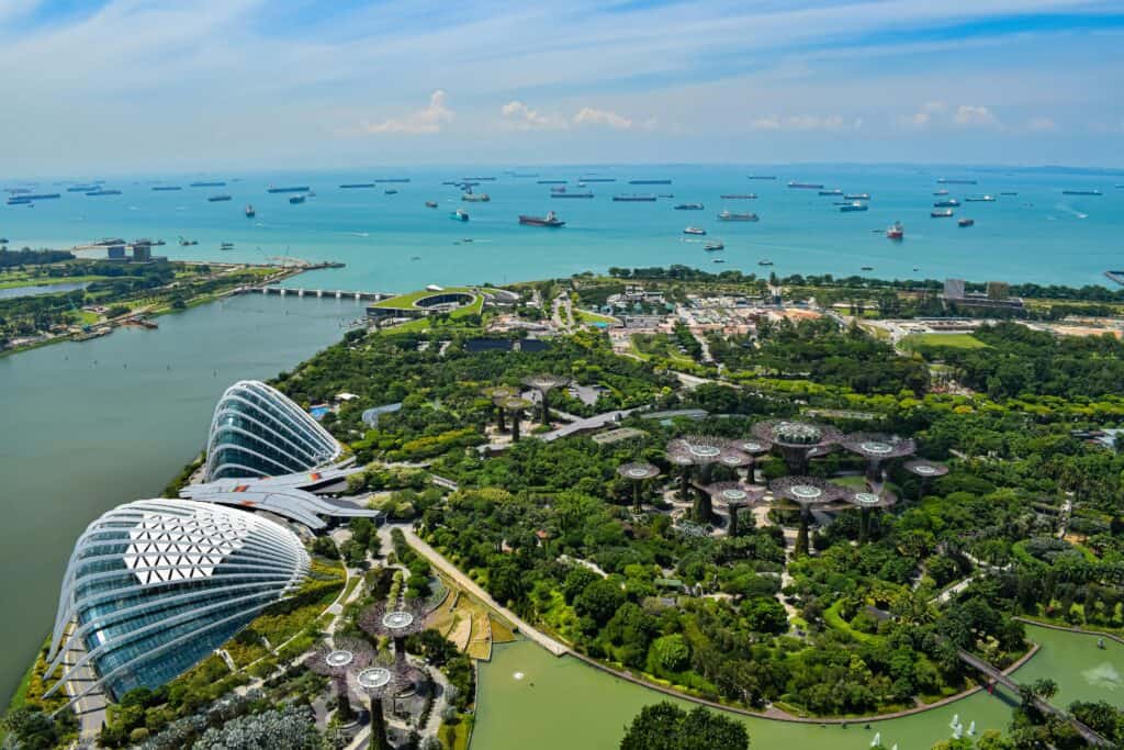 Singapore skyline and Gardens by the Bay for entrepreneurs evaluating the city-state