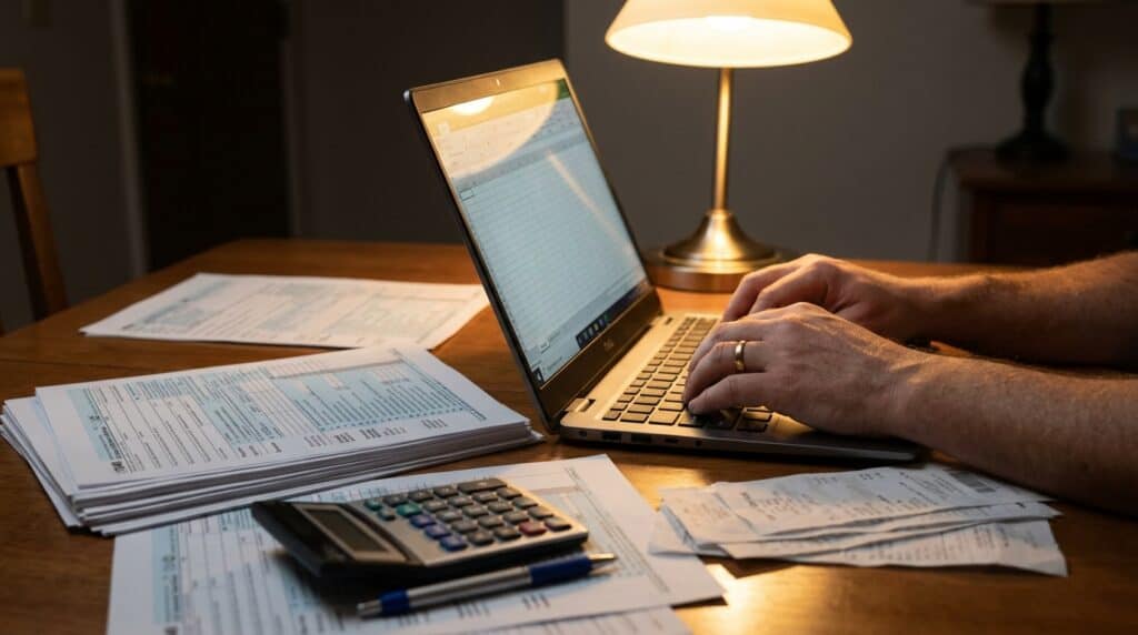 Professional reviewing Singapore tax residency documents and progressive rate brackets