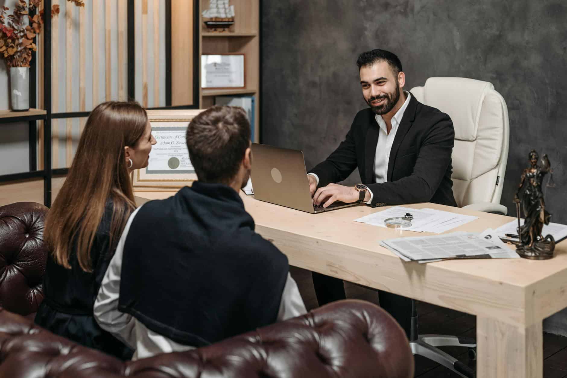 Lawyer consulting clients on the non-resident bank account opening process in Dubai
