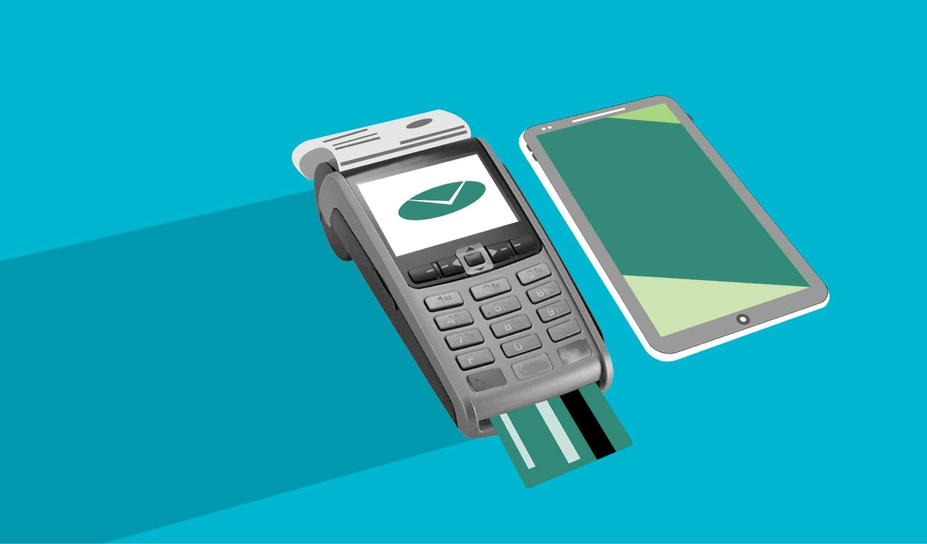 POS terminal and mobile payment app illustrating fintech versus traditional bank routes for non-residents