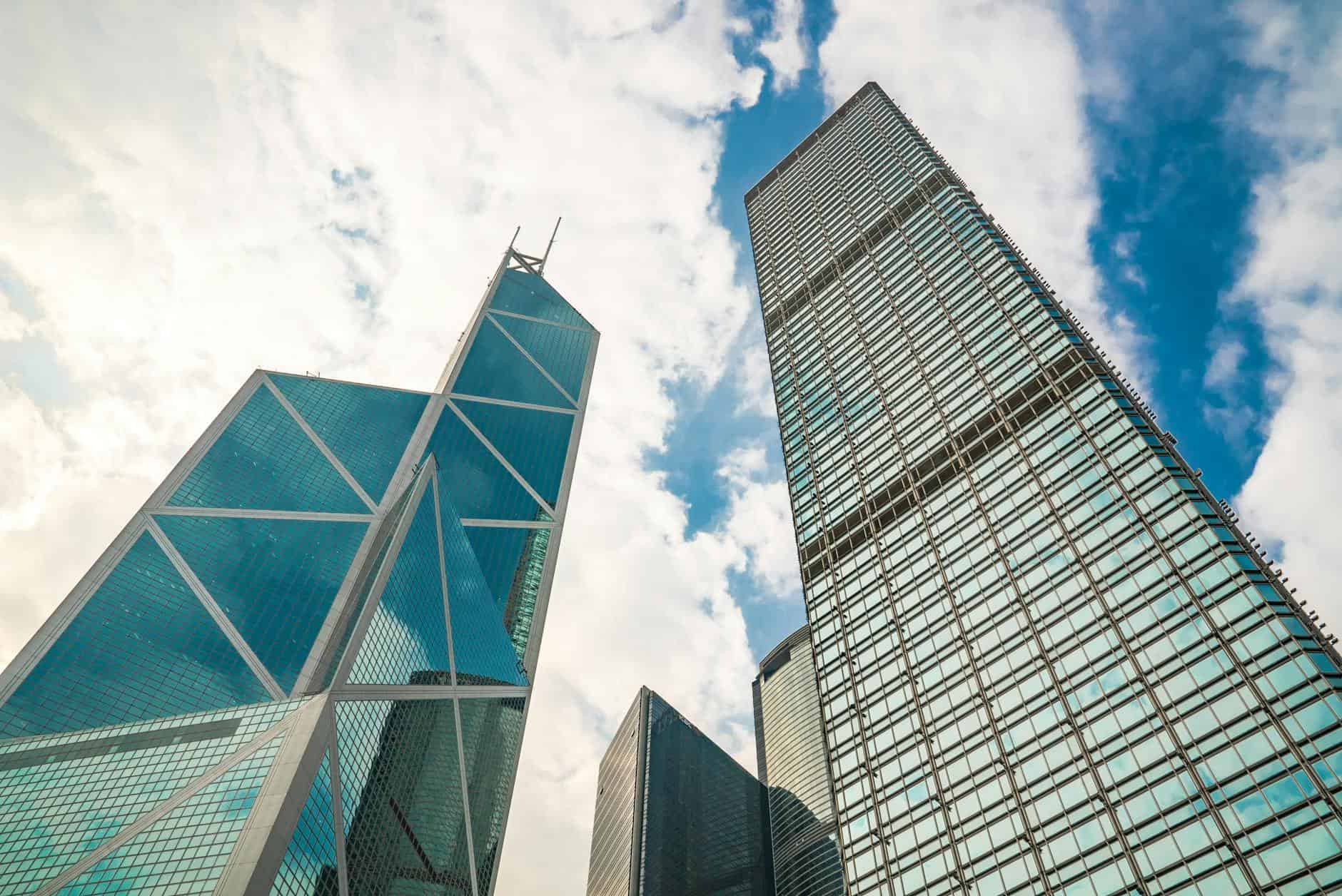 Statrys vs Hong Kong banks shown through the city skyline where both operate