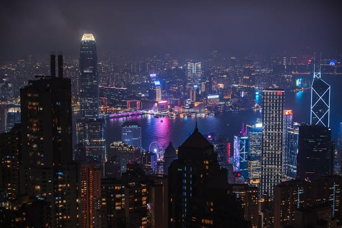 Hong Kong illuminated skyline representing territorial taxation without a 183-day rule