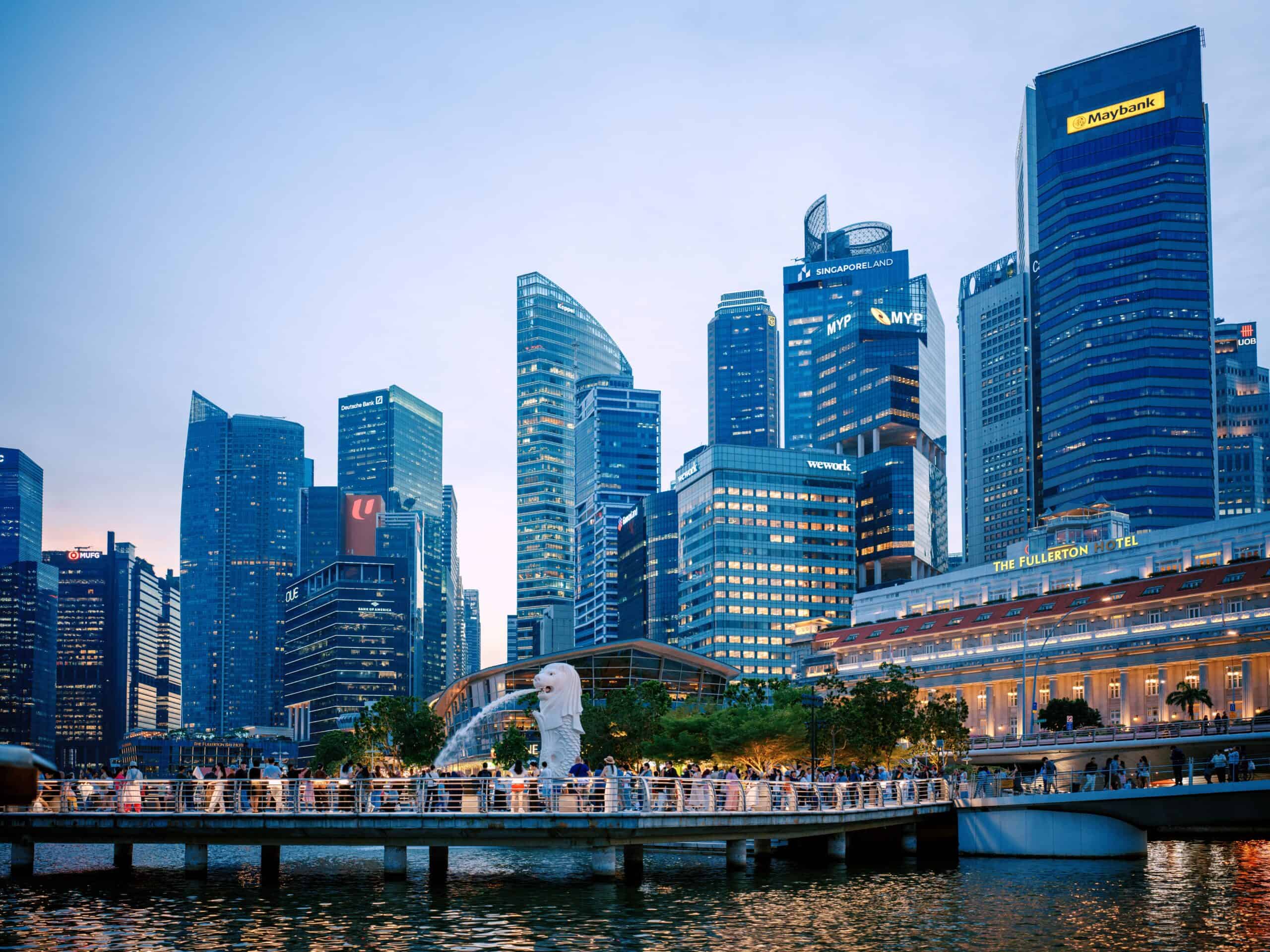 Singapore CBD skyline illustrating operational scope of subsidiary, branch and representative office