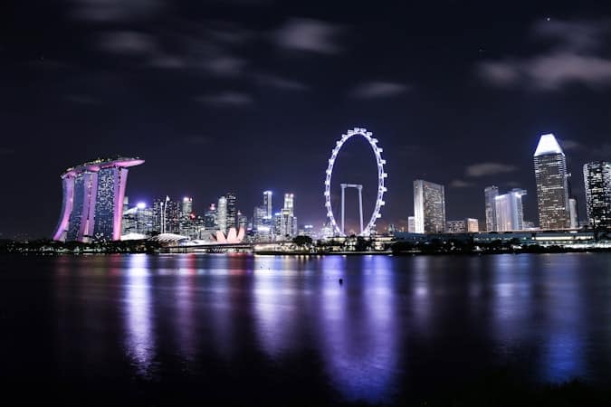 Singapore subsidiary vs branch office comparison illustrated by Singapore city skyline at night