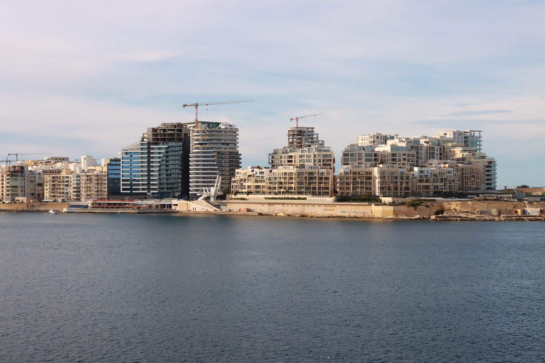 Modern Sliema coastal buildings reflecting Malta's growing startup funding ecosystem
