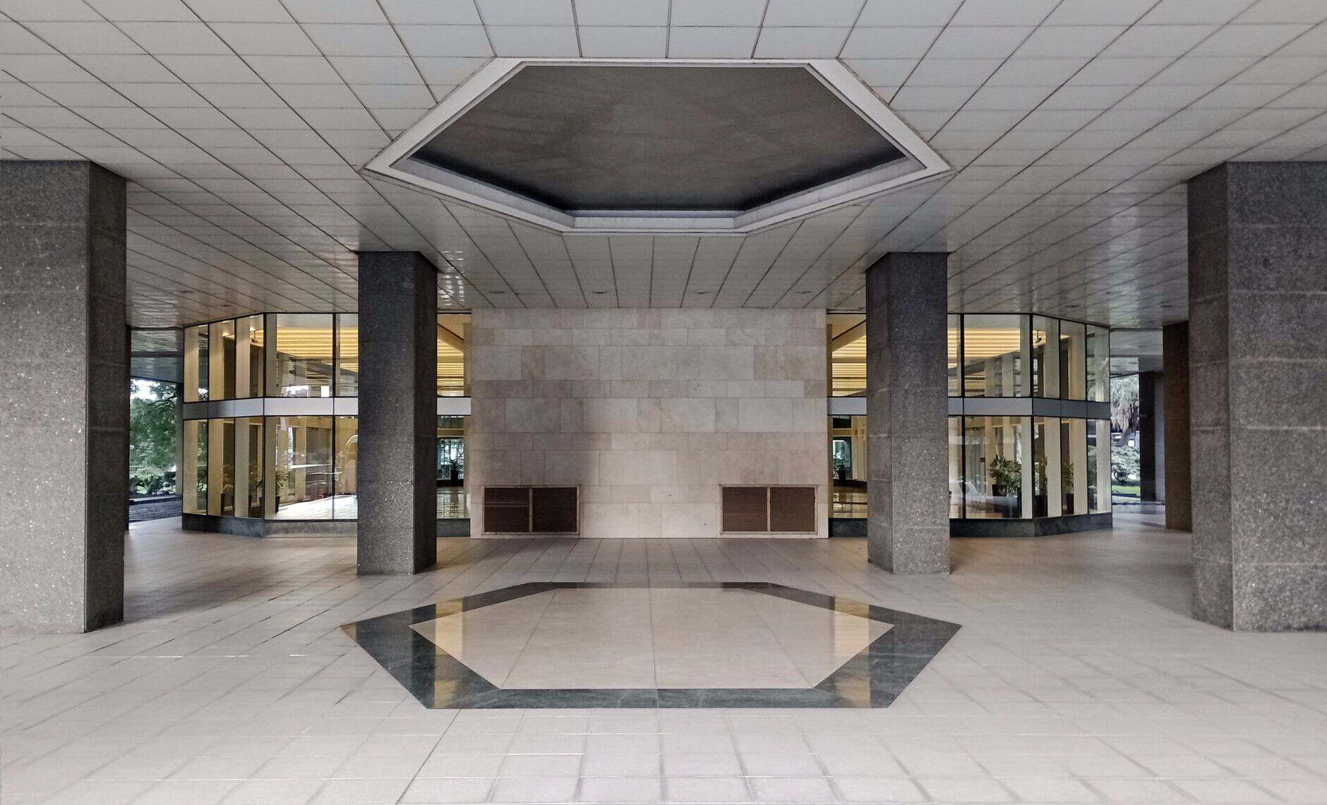 Modern corporate lobby entrance reflecting Hong Kong company tax and regulatory compliance