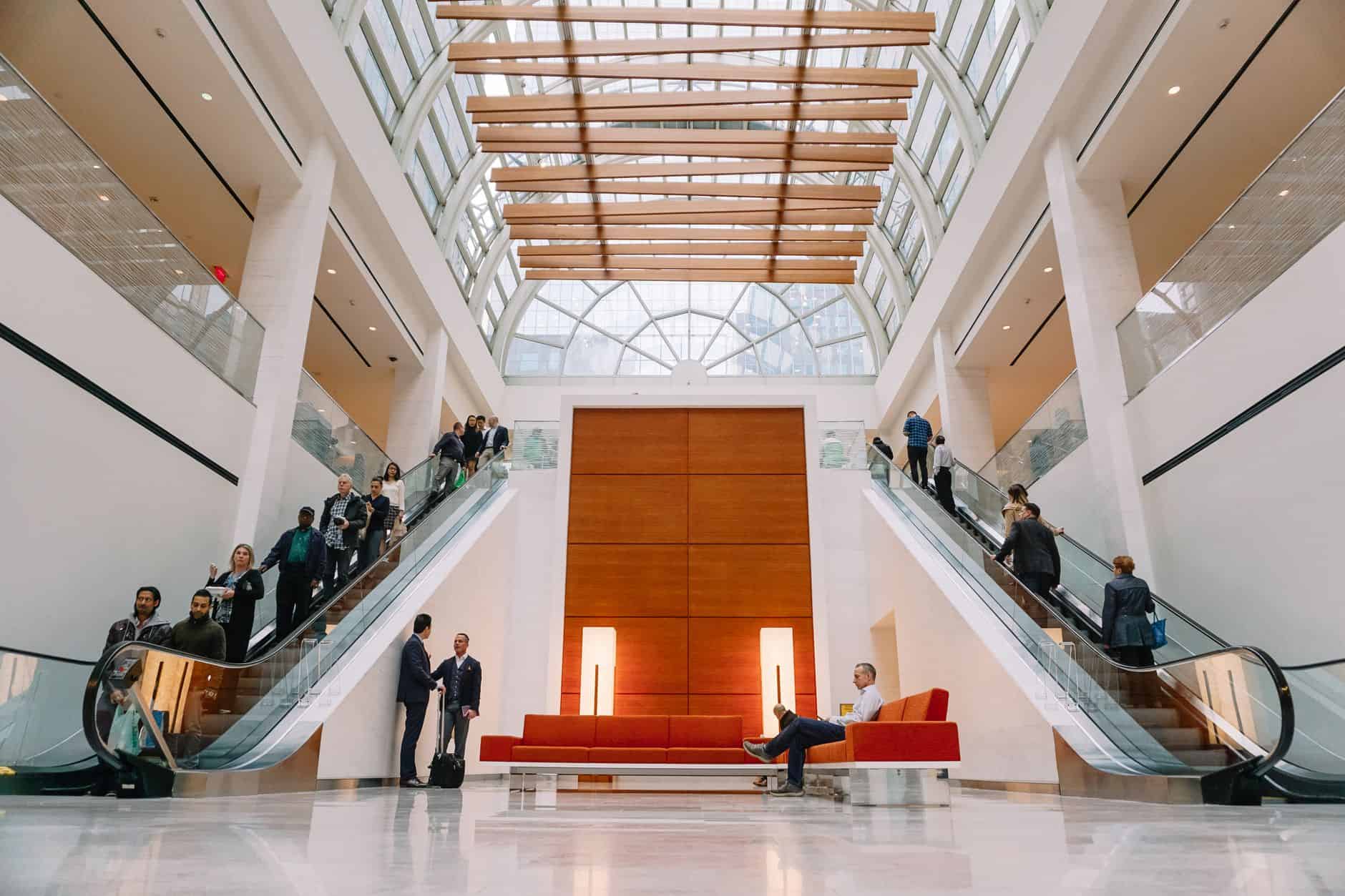 Bright modern shopping center interior representing compliance filing obligations for Malta businesses