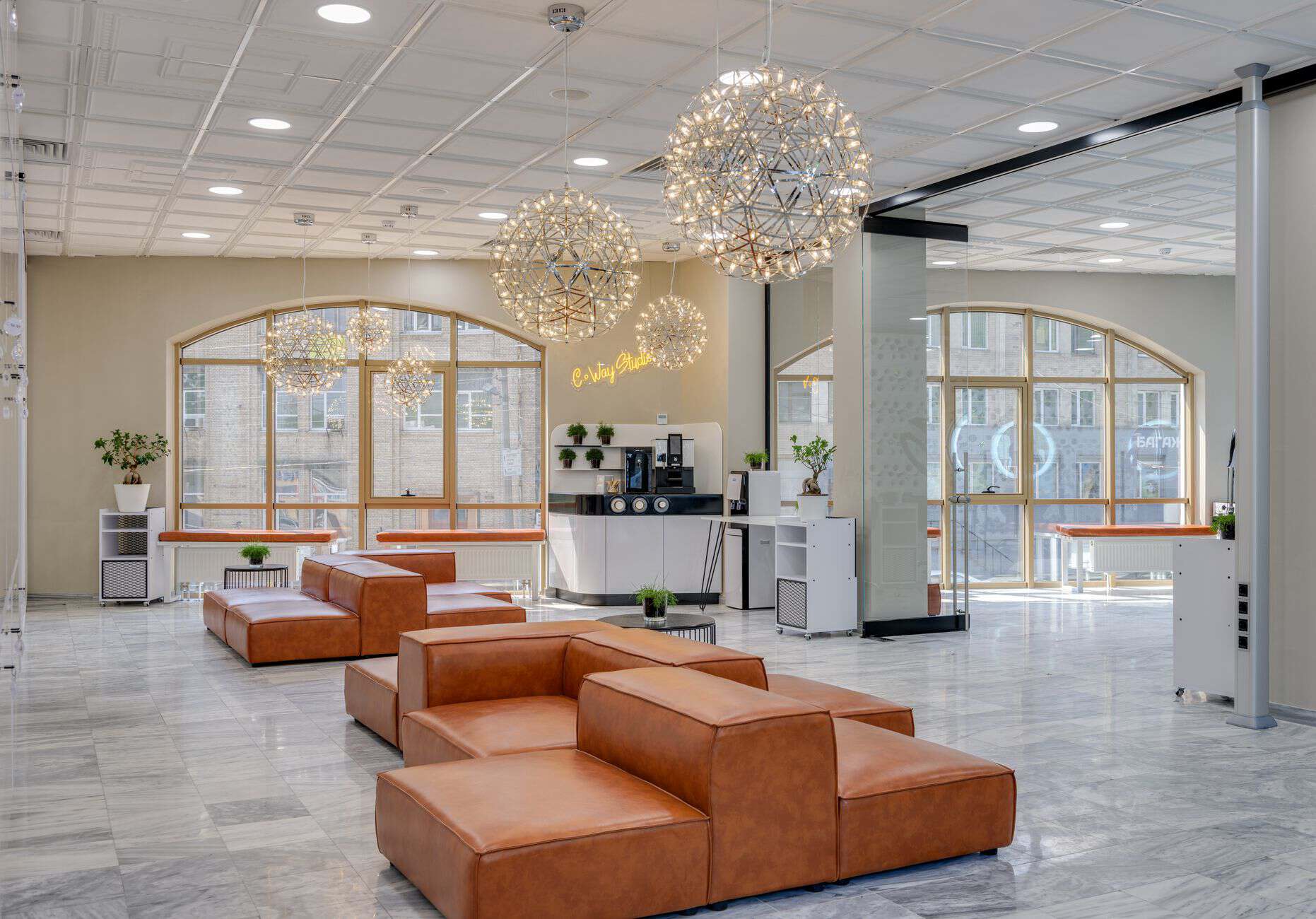 Elegant office lobby representing professional environment for entrepreneur visa applicants