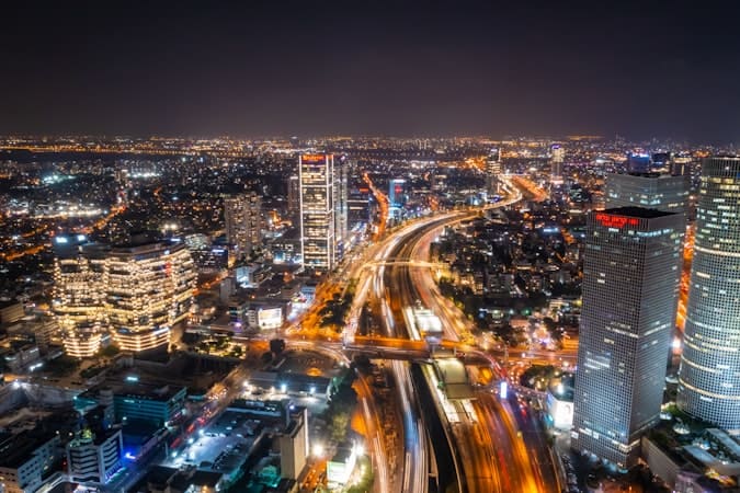 Tel Aviv skyline highlighting multi-currency pricing for cross-border business operations