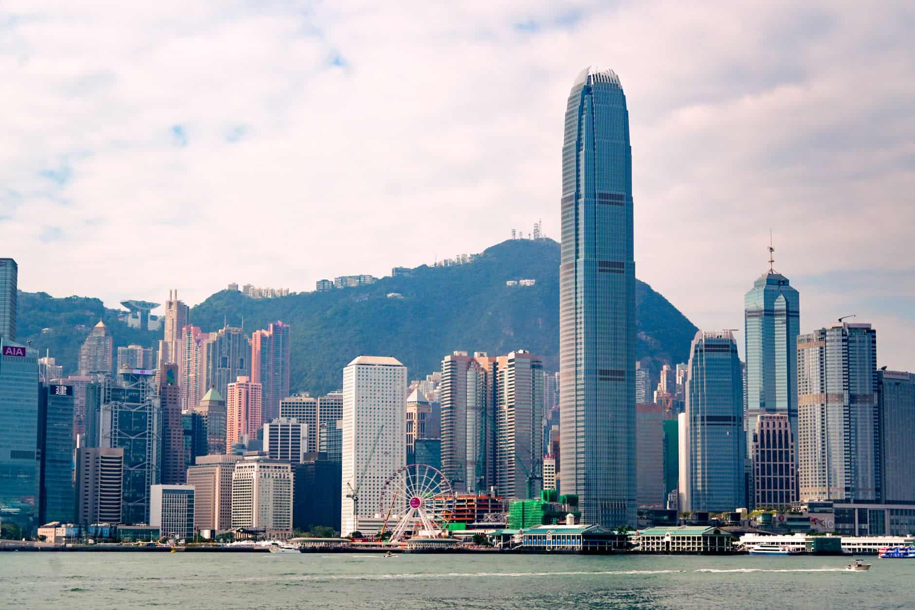 ICC Tower and Hong Kong harbor viewed from a fintech-forward banking perspective