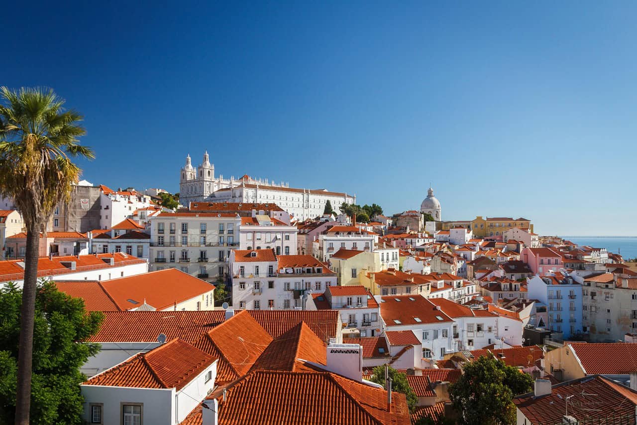 Lisbon skyline offering the perfect gateway for Portugal for entrepreneurs incorporating their business