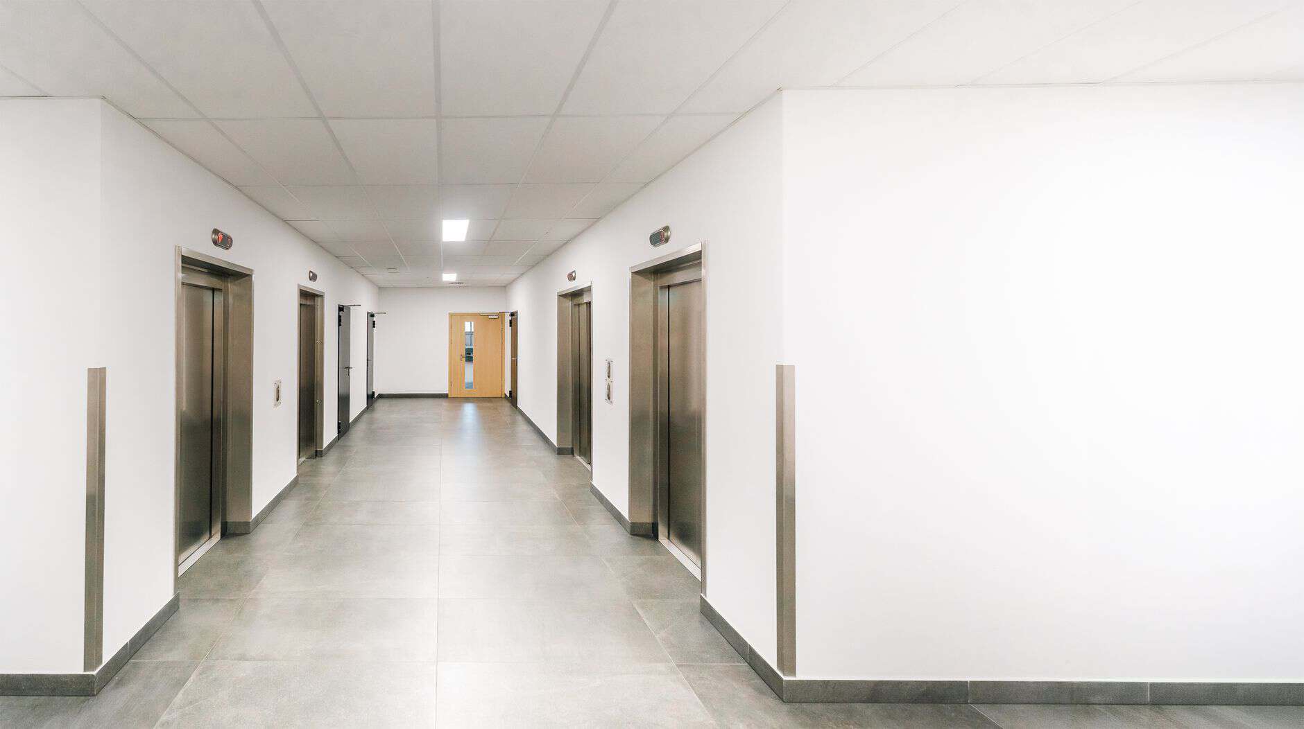 Clean corporate office corridor symbolizing a structured implementation strategy for international billing systems