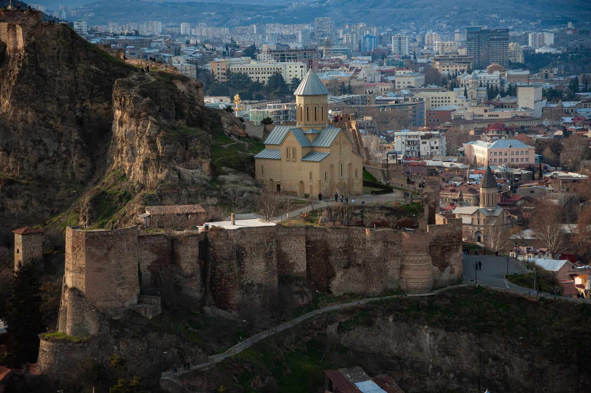 Historic Tbilisi church overlooking the cityscape where the VC funding ecosystem thrives