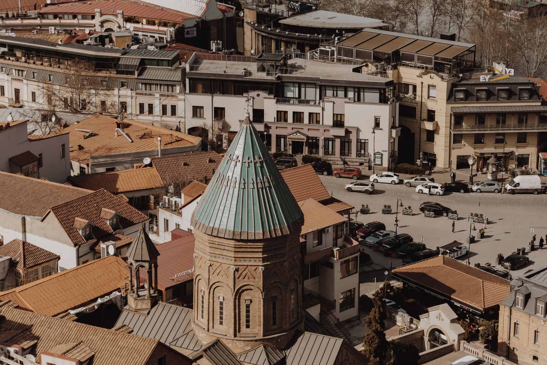 Tbilisi old town aerial view highlighting the city's vibrant business districts for company registration