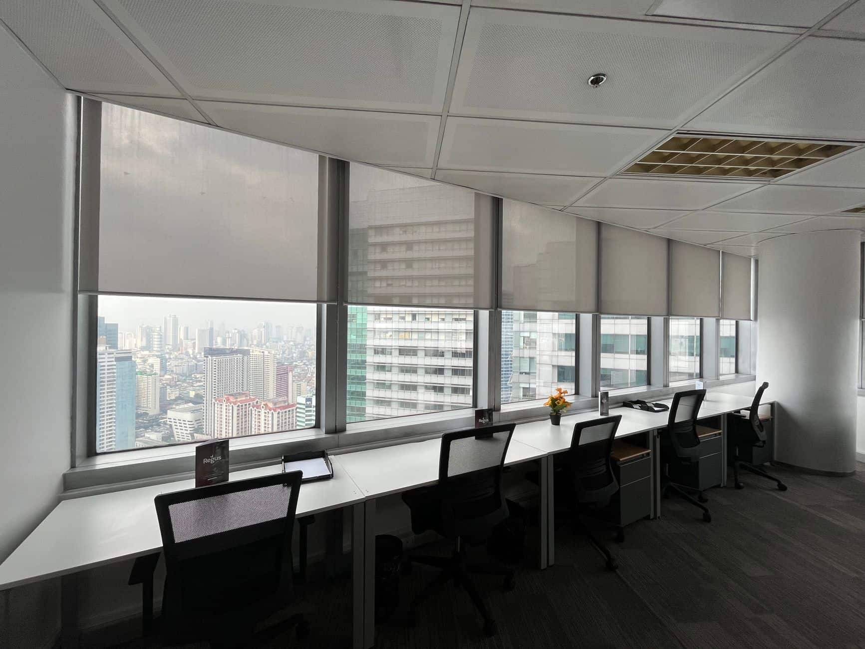 Modern office overlooking a city skyline where disconnection rights meet working-time regulations